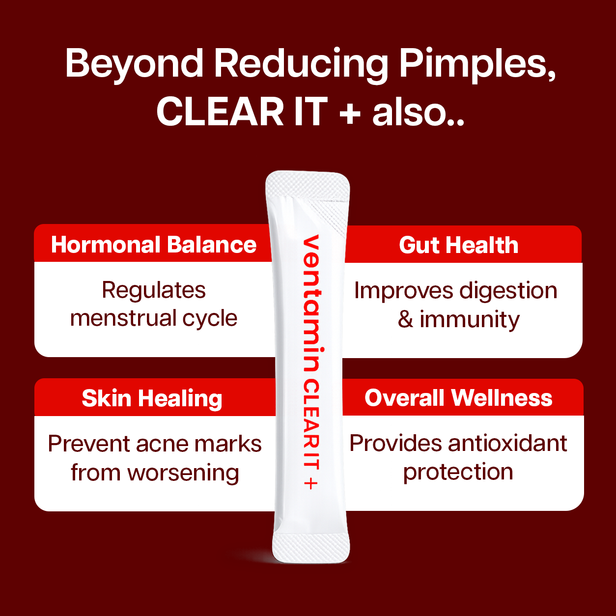 Ventamin Clear It+: Doctor-Formulated Drink Mix for Acne & Breakout Control