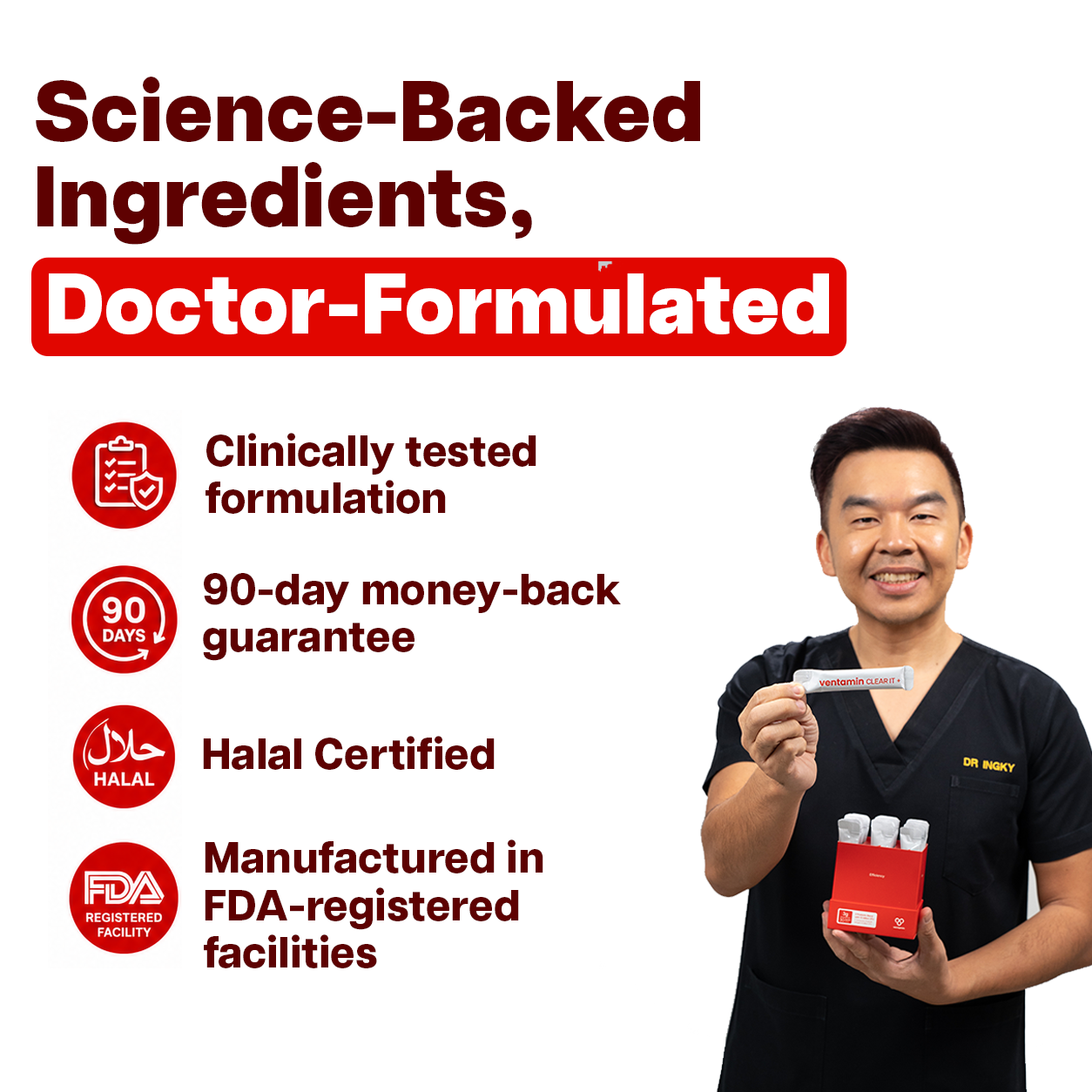 Ventamin Clear It+: Doctor-Formulated Drink Mix for Acne & Breakout Control