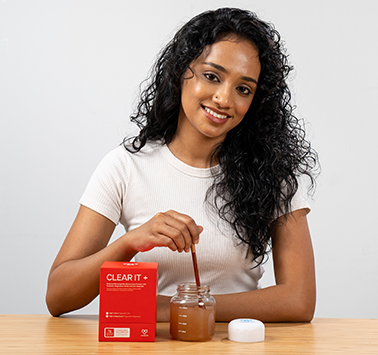 Mix with water. Add to 150–250ml water (cold or room temp).