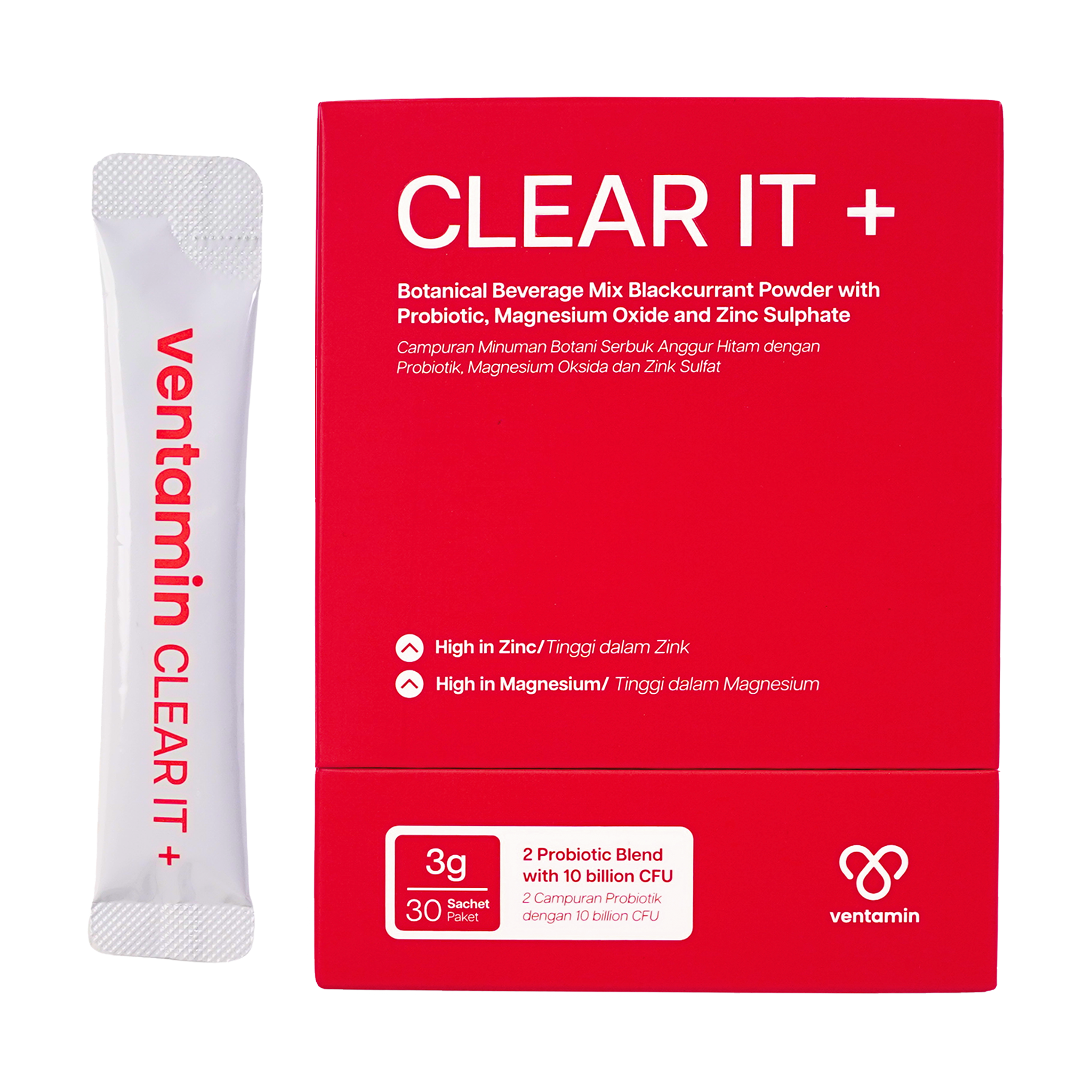 Ventamin Clear It+: Doctor-Formulated Drink Mix for Acne & Breakout Control