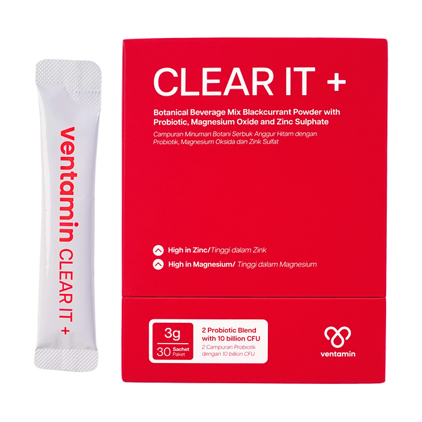 Ventamin Clear It+: Doctor-Formulated Drink Mix for Acne & Breakout Control