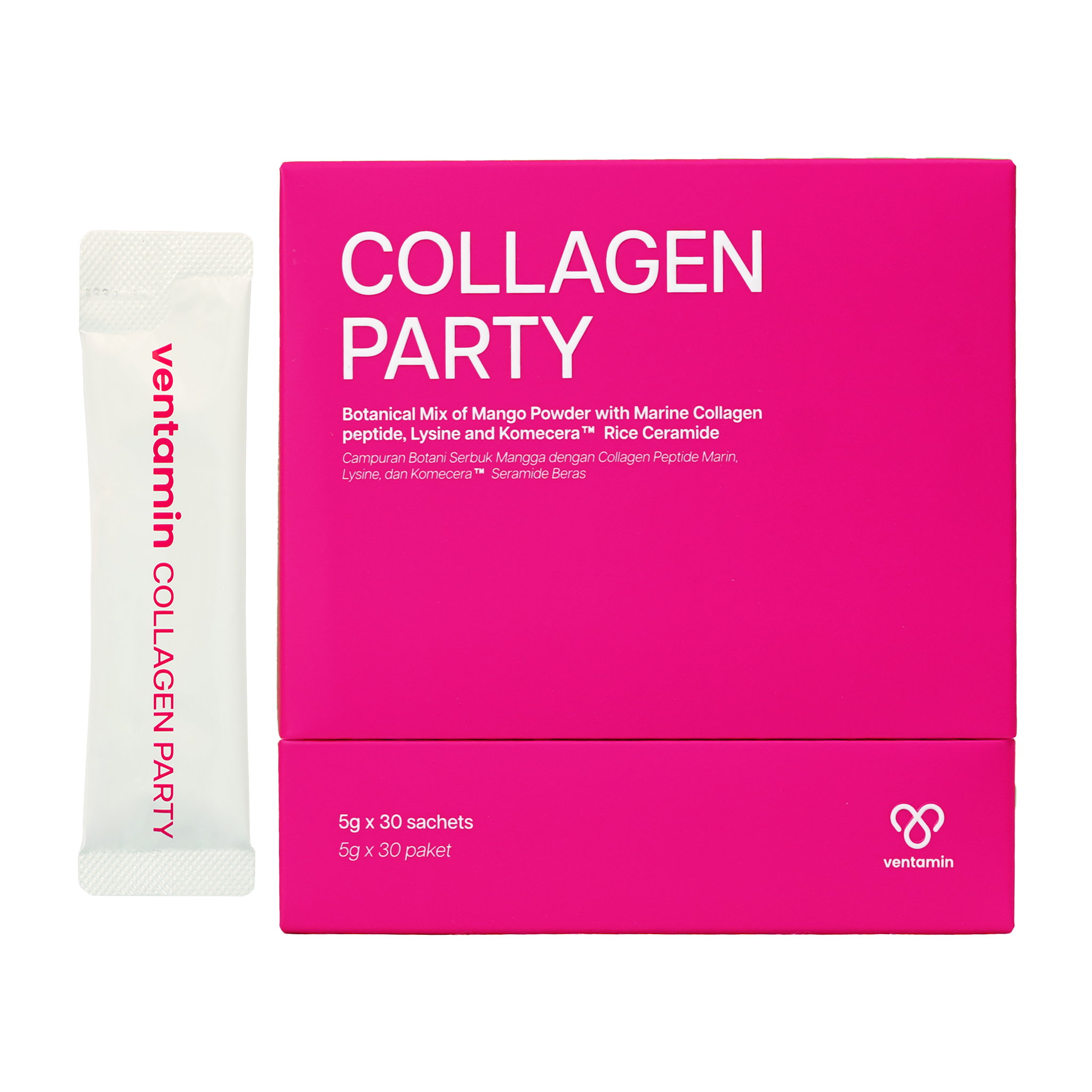 Ventamin Collagen Party: Doctor-Formulated Drink Mix for Firmer, Tighter, Younger Skin