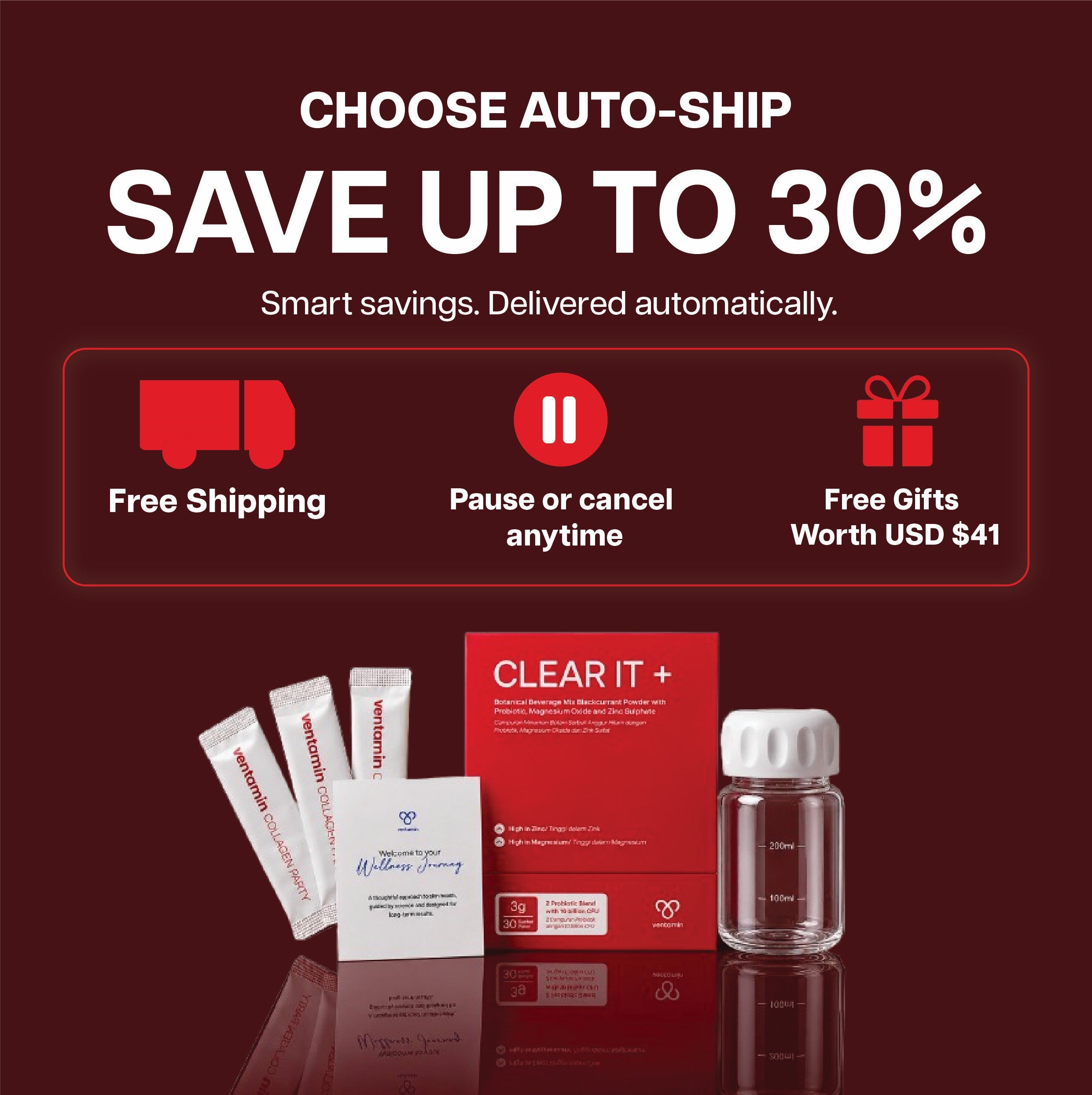 Ventamin Clear It+: Doctor-Formulated Drink Mix for Acne & Breakout Control