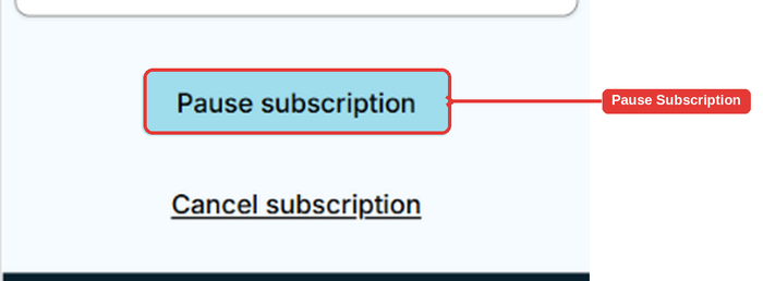 Pause subscription button highlighted